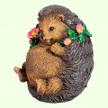 Копилка фигурка для денег Ежик с розовыми цветочками