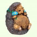 Копилка фигурка для денег Ежик с голубыми цветочками