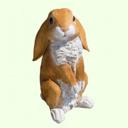 Копилка фигурка для денег Зайчик на задних лапках ушки вниз коричневый