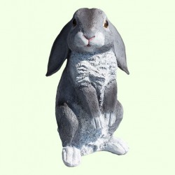 Копилка фигурка для денег Зайчик на задних лапках ушки вниз серый
