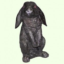 Копилка фигурка для денег Зайчик на задних лапках ушки вниз черный