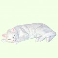 Статуэтка Спящий кот белый