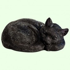 Статуэтка Спящий кот калачиком черный
