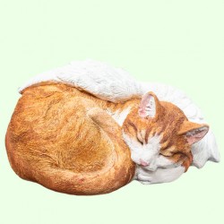 Скульптурный памятник Спящий рыжий кот ангел