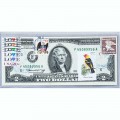 Банкнота США 2 доллара 1976 с печатью USPS, птица западная танагра, Gem UNC