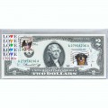 Банкнота США 2 доллара 1976 с печатью USPS, собака из приюта, Gem UNC