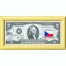Банкнота США 2 доллара 2003 с печатью USPS, флаг Чехословакии, Gem UNC