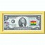 Банкнота США 2 доллара 2003 с печатью USPS, флаг Ганы, Gem UNC