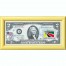 Банкнота США 2 доллара 2003 с печатью USPS, флаг Мозамбика, Gem UNC