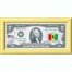 Банкнота США 2 доллара 2003 с печатью USPS, флаг Руанды, Gem UNC