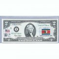 Банкнота США 2 доллара 2003 с печатью USPS, флаг Свазиленда, Gem UNC