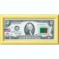Банкнота США 2 доллара 2003 с печатью USPS, флаг Замбии, Gem UNC
