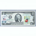 Банкнота США 2 доллара 2009 с печатью USPS, божья коровка, Gem UNC Банкнота США 2 доллара 2009 с печатью USPS, божья коровка, Gem UNC