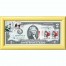 Банкнота США 2 доллара 2009 с печатью USPS, елочная игрушка, Gem UNC