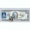Банкнота США 2 доллара 2009 с печатью USPS, мария с младенцем, Gem UNC