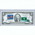 Банкнота США 2 доллара 2009 с печатью USPS, рождественские праздники, Gem UNC