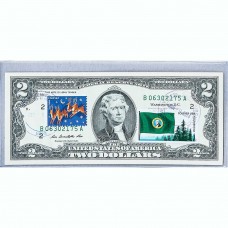 Банкнота США 2 доллара 2009 с печатью USPS, рождественские праздники, Gem UNC