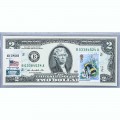 Банкнота США 2 доллара 2009 с печатью USPS, шмель, Gem UNC