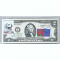 Банкнота США 2 доллара 2009 с печатью USPS, собака венгерский кувас, Gem UNC