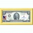 Банкнота США 2 доллара 2013 с печатью USPS, флаг Ангильи, Gem UNC