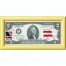 Банкнота США 2 доллара 2013 с печатью USPS, флаг Австрии, Gem UNC Банкнота США 2 доллара 2013 с печатью USPS, флаг Австрии, Gem UNC