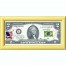Банкнота США 2 доллара 2013 с печатью USPS, флаг Бразилии, Gem UNC Банкнота США 2 доллара 2013 с печатью USPS, флаг Бразилии, Gem UNC