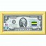 Банкнота США 2 доллара 2013 с печатью USPS, флаг Габона, Gem UNC