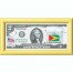 Банкнота США 2 доллара 2013 с печатью USPS, флаг Гайаны, Gem UNC