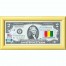 Банкнота США 2 доллара 2013 с печатью USPS, флаг Гвинеи, Gem UNC