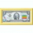 Банкнота США 2 доллара 2013 с печатью USPS, флаг Эфиопии, Gem UNC