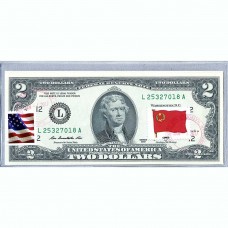 Банкнота США 2 доллара 2013 с печатью USPS, флаг Конго, Gem UNC