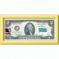 Банкнота США 2 доллара 2013 с печатью USPS, флаг Ливии, Gem UNC