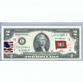 Банкнота США 2 доллара 2013 с печатью USPS, флаг Мальдив-01, Gem UNC Банкнота США 2 доллара 2013 с печатью USPS, флаг Мальдив-01, Gem UNC