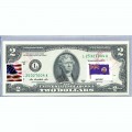 Банкнота США 2 доллара 2013 с печатью USPS, флаг Монсеррата, Gem UNC