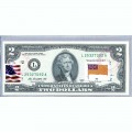 Банкнота США 2 доллара 2013 с печатью USPS, флаг Ниуэ, Gem UNC