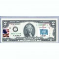 Банкнота США 2 доллара 2013 с печатью USPS, флаг ООН, Gem UNC