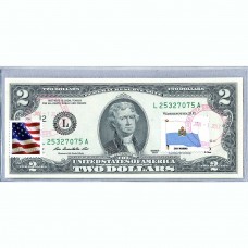 Банкнота США 2 доллара 2013 с печатью USPS, флаг Сан-Марино, Gem UNC Банкнота США 2 доллара 2013 с печатью USPS, флаг Сан-Марино, Gem UNC