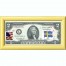 Банкнота США 2 доллара 2013 с печатью USPS, флаг Швеции, Gem UNC