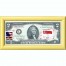Банкнота США 2 доллара 2013 с печатью USPS, флаг Сингапура, Gem UNC