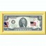 Банкнота США 2 доллара 2013 с печатью USPS, флаг США, Gem UNC
