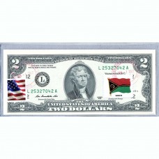 Банкнота США 2 доллара 2013 с печатью USPS, флаг Вануату, Gem UNC