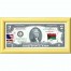 Банкнота США 2 доллара 2013 с печатью USPS, флаг Вануату, Gem UNC