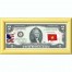 Банкнота США 2 доллара 2013 с печатью USPS, флаг Вьетнама, Gem UNC Банкнота США 2 доллара 2013 с печатью USPS, флаг Вьетнама, Gem UNC