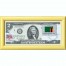 Банкнота США 2 доллара 2013 с печатью USPS, флаг Замбии, Gem UNC