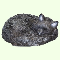 Садовая фигура Длинношерстная кошка черная