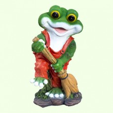 Садовая фигура Лягушка с метлой
