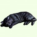 Садовая фигура Спящий кот черный