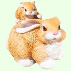 Садовая фигура Заяц с зайчонком коричневый
