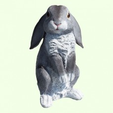 Садовая фигура Зайчик на задних лапках ушки вниз серый