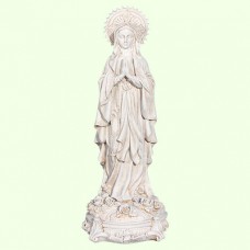 Статуэтка Божья Матерь с розами белая с патиной